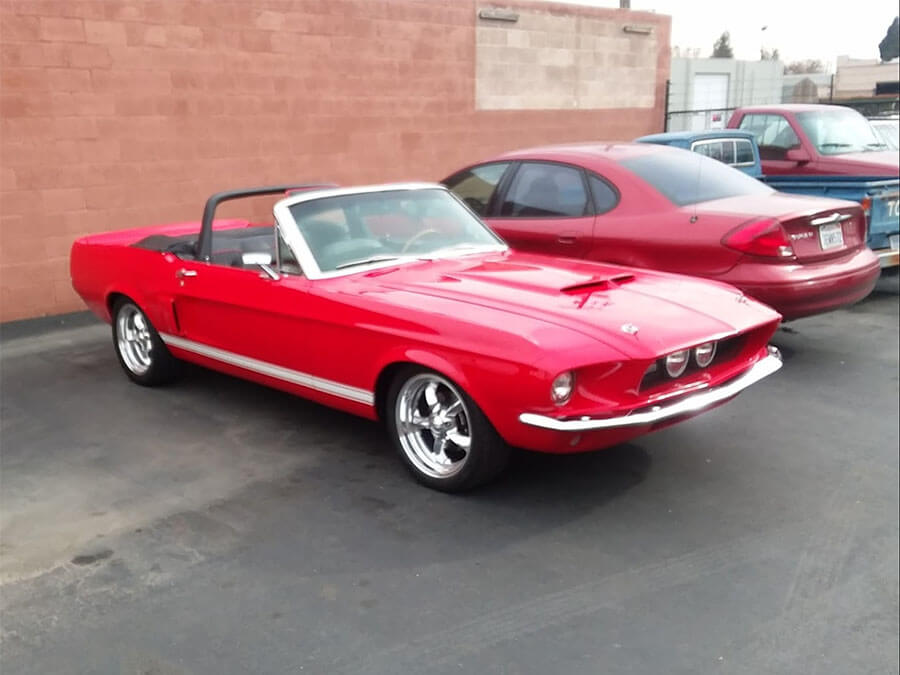 classic red mustang